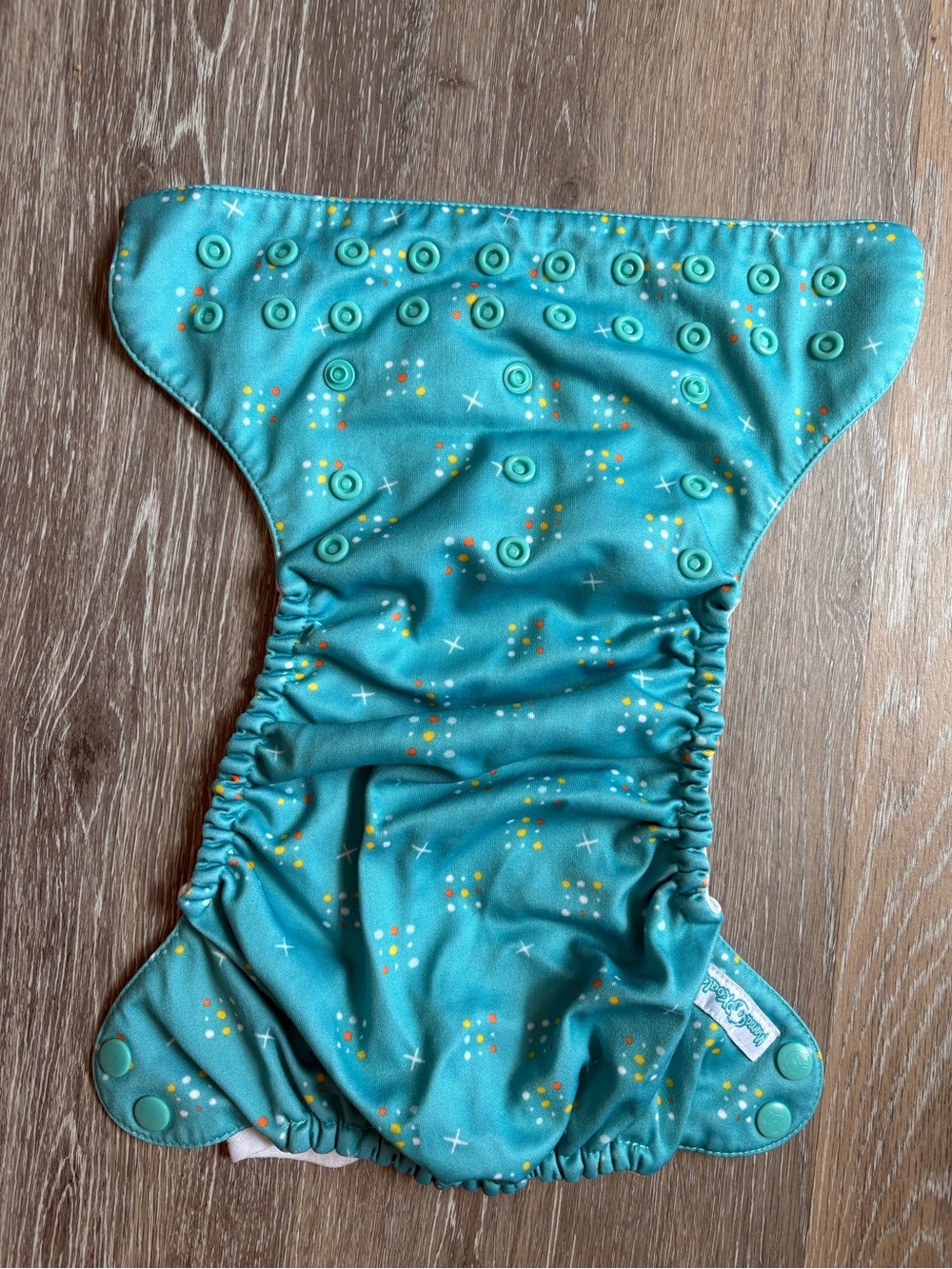 Teal Star Dot Reusable Baby Cloth Diaper - Mama Koala